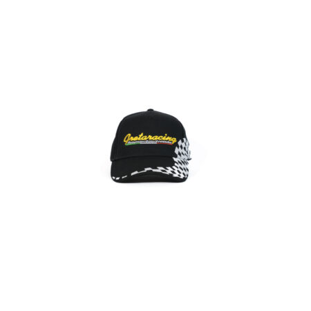 CAPPELLO NERO GRETARACING CON SCACCHIERA